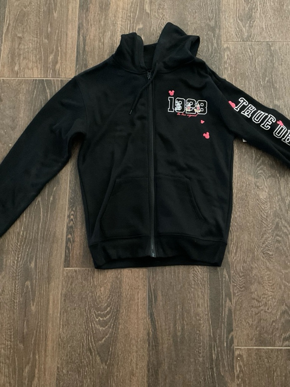 Disney Black Zip-Up Hoodie Sweatshirt